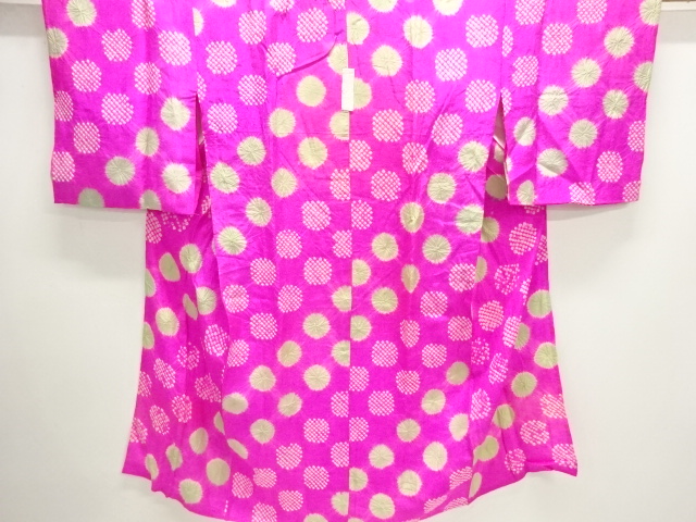 アンティーク　絞り水玉模様単衣長襦袢